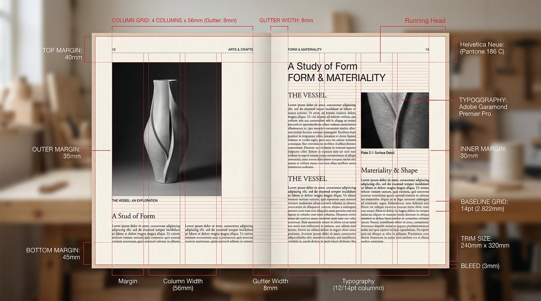 Layout wnętrza — A Study of Form, Form & Materiality