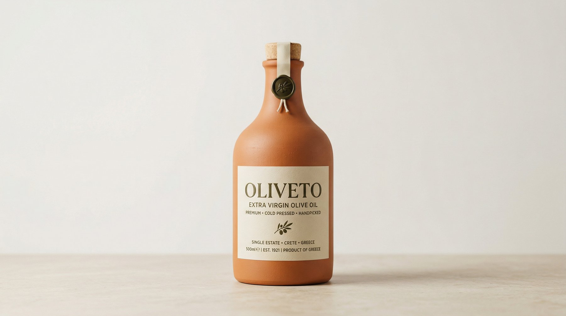 Butelka Oliveto Extra Virgin w sesji studyjnej