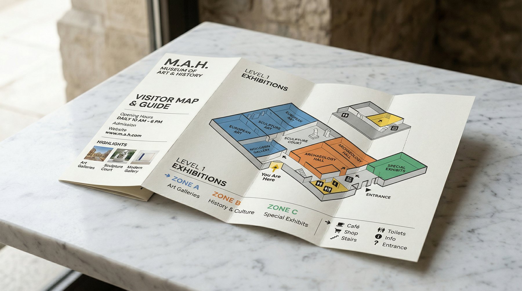 Mapa zwiedzania w wersji drukowanej — Visitor Map & Guide