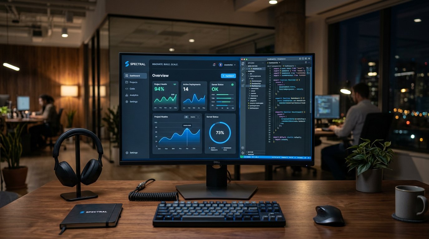 Hero — interfejs aplikacji webowej Spectral na dużym monitorze
