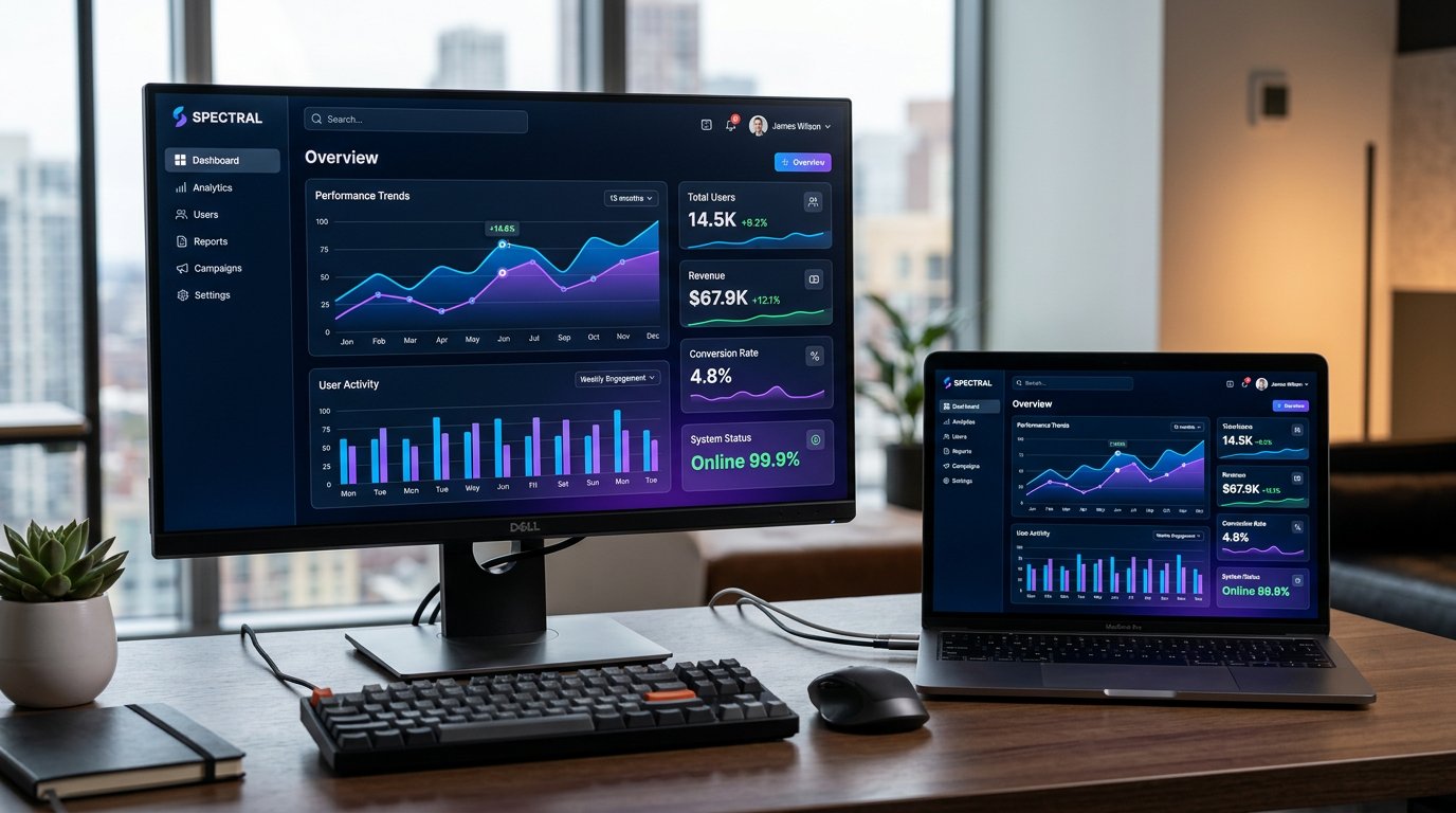 SaaS Dashboard — analityka i wizualizacja danych w dark mode