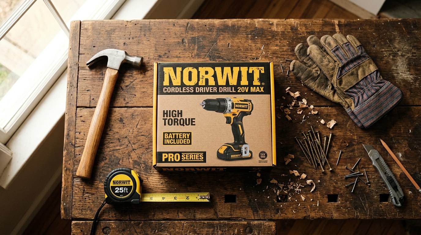 Pojazd dostawczy Norwit z brandingiem — czarny van z żółtymi geometrycznymi pasami