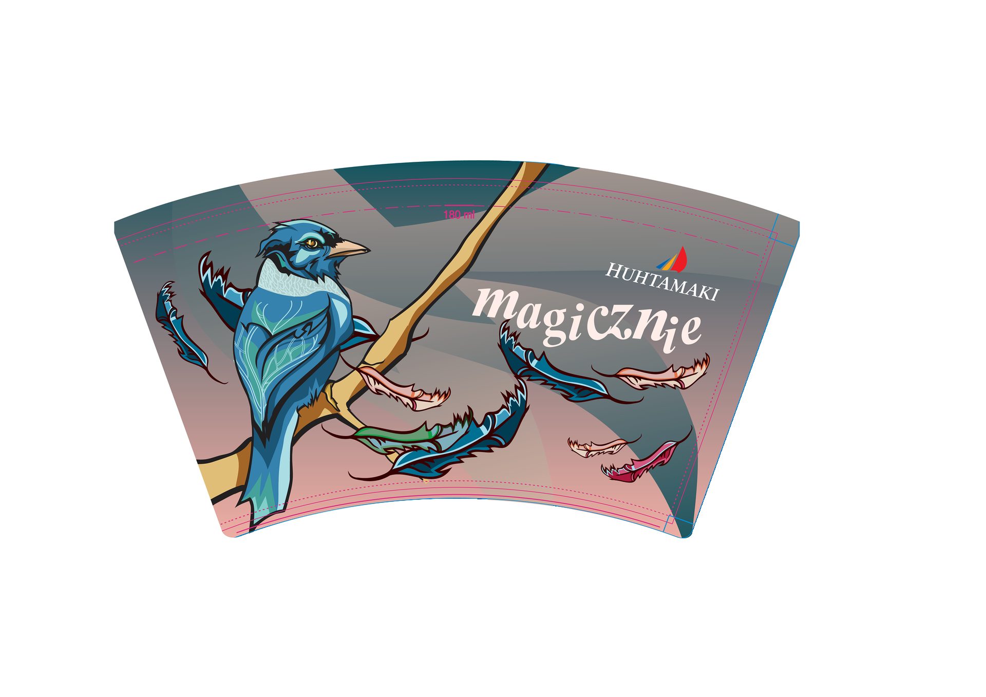 Projekt graficzny Magicznie — niebieski ptak z magią