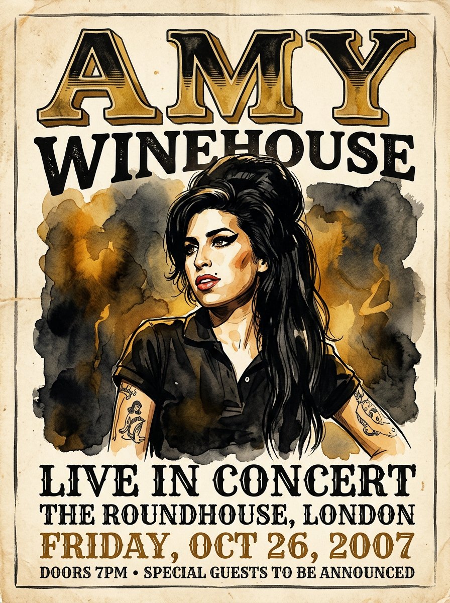 Plakat koncertowy Amy Winehouse